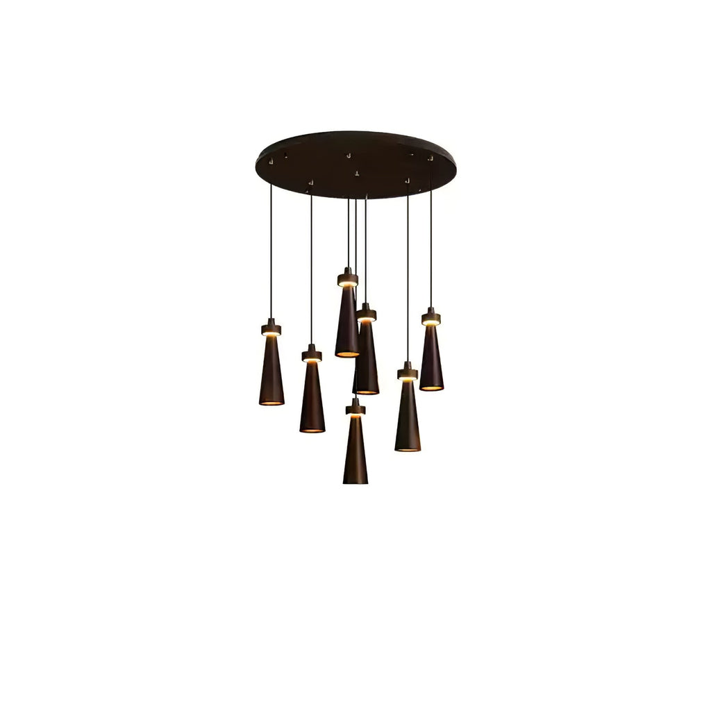 Minimalist Tapered Wood Pendant Light — Integrated LED, 9cm Diameter