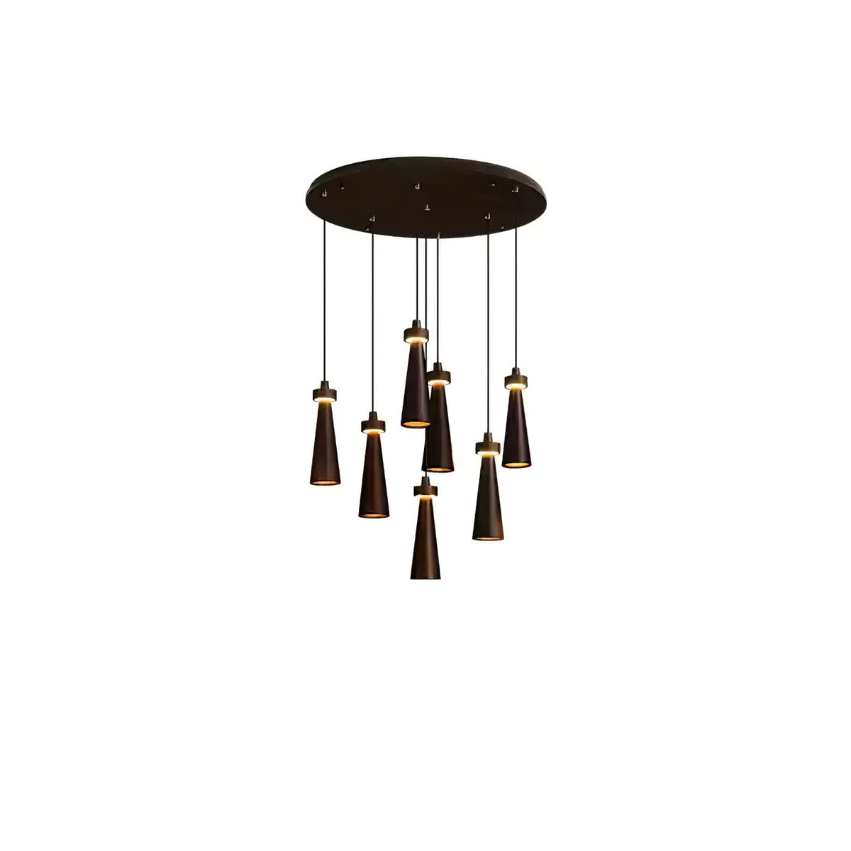 Minimalist Tapered Wood Pendant Light — Integrated LED, 9cm Diameter