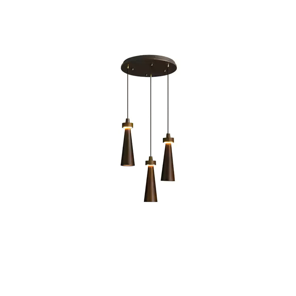 Minimalist Tapered Wood Pendant Light — Integrated LED, 9cm Diameter