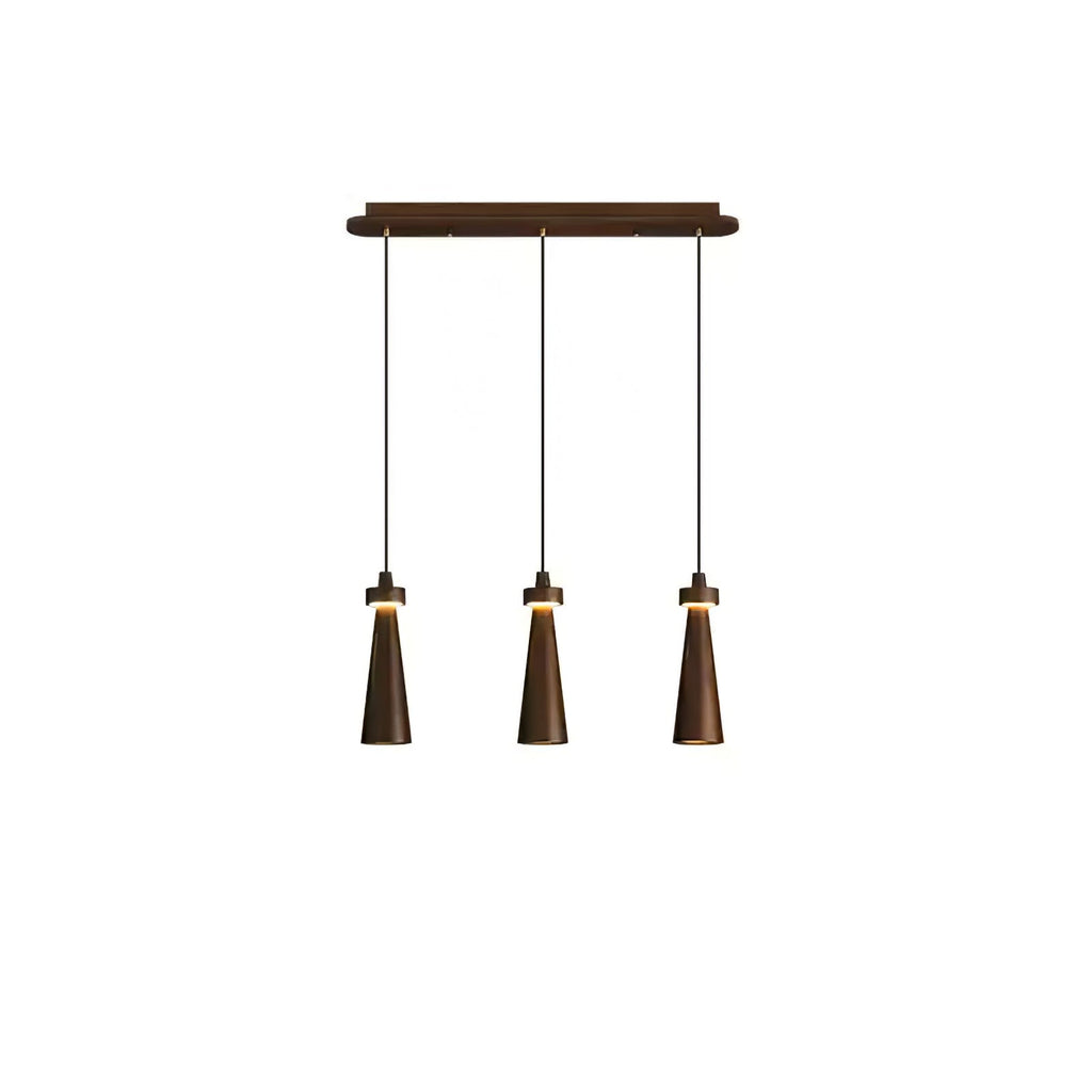Minimalist Tapered Wood Pendant Light — Integrated LED, 9cm Diameter