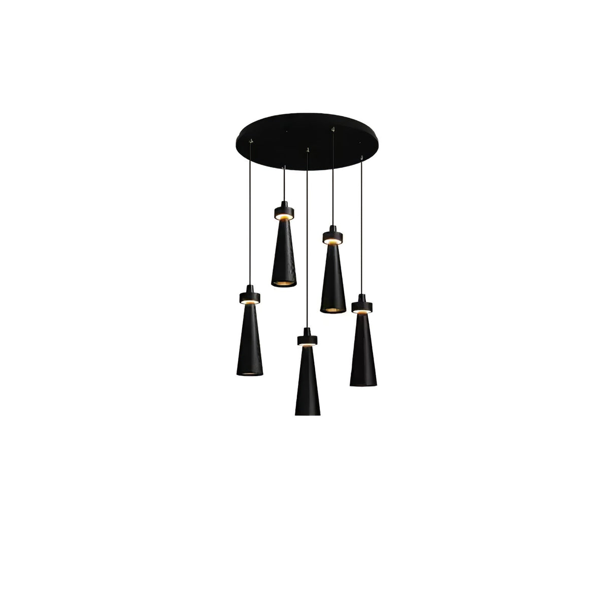 Minimalist Tapered Wood Pendant Light — Integrated LED, 9cm Diameter