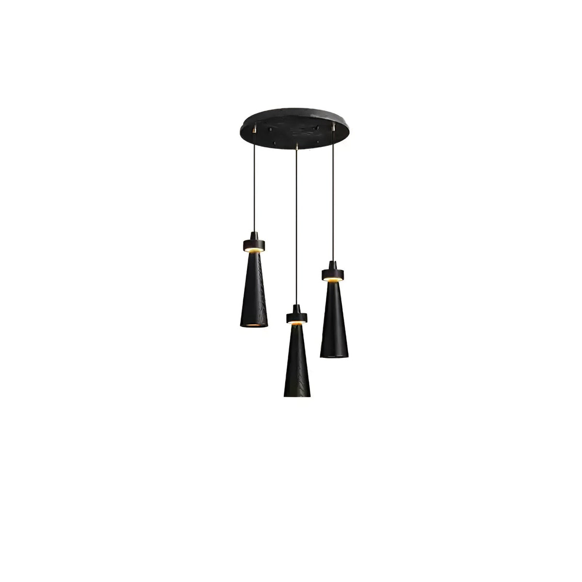 Minimalist Tapered Wood Pendant Light — Integrated LED, 9cm Diameter