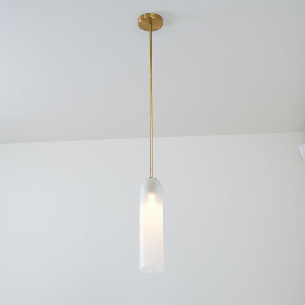 Mundgeblasene zylindrische Glas-Pendelleuchte