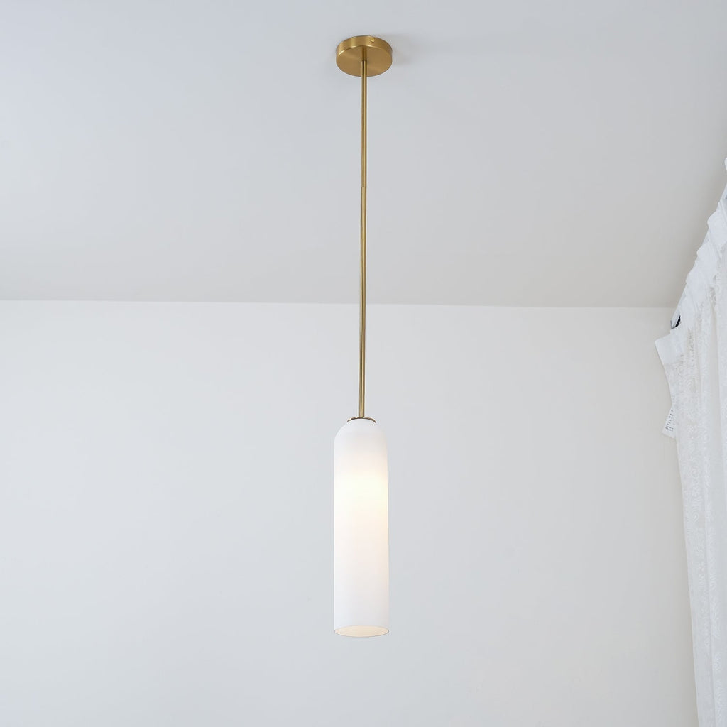Mundgeblasene zylindrische Glas-Pendelleuchte