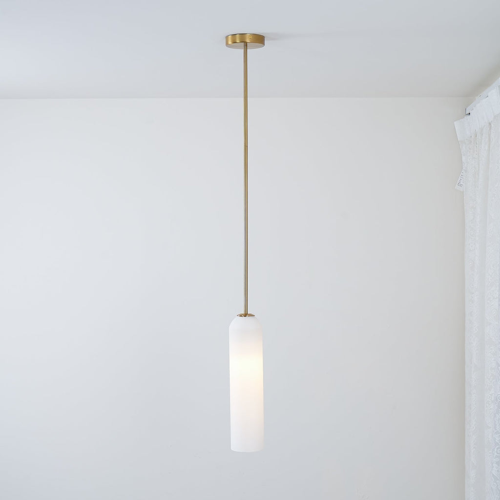 Mundgeblasene zylindrische Glas-Pendelleuchte