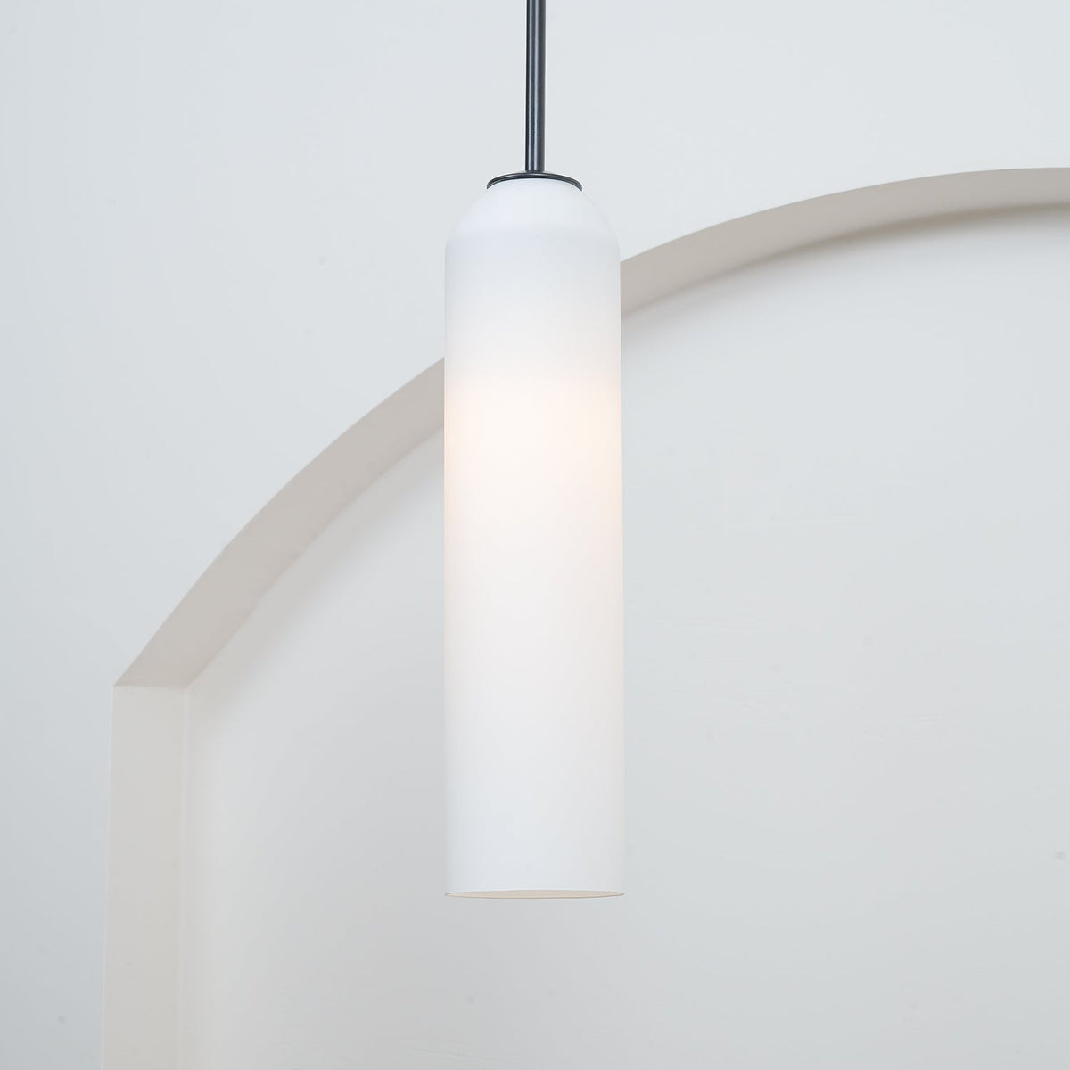 Mundgeblasene zylindrische Glas-Pendelleuchte