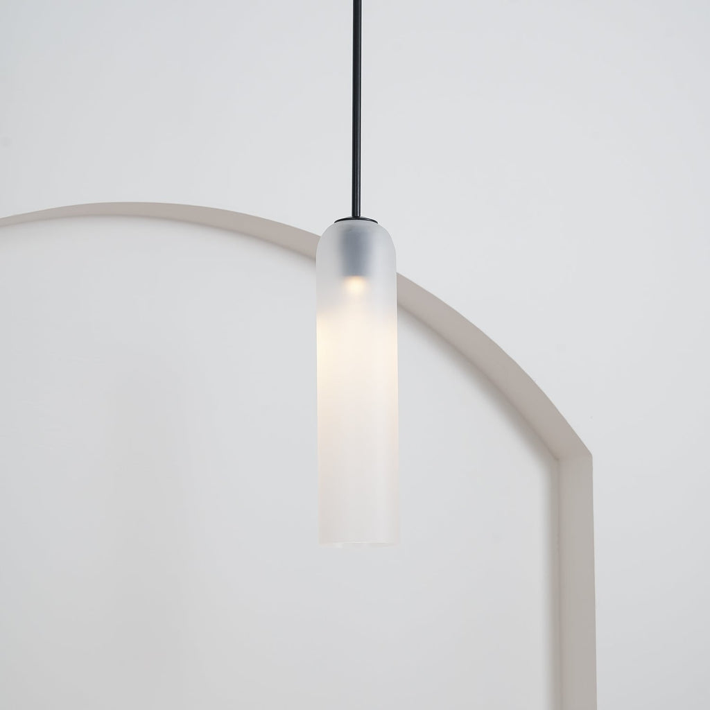 Mundgeblasene zylindrische Glas-Pendelleuchte