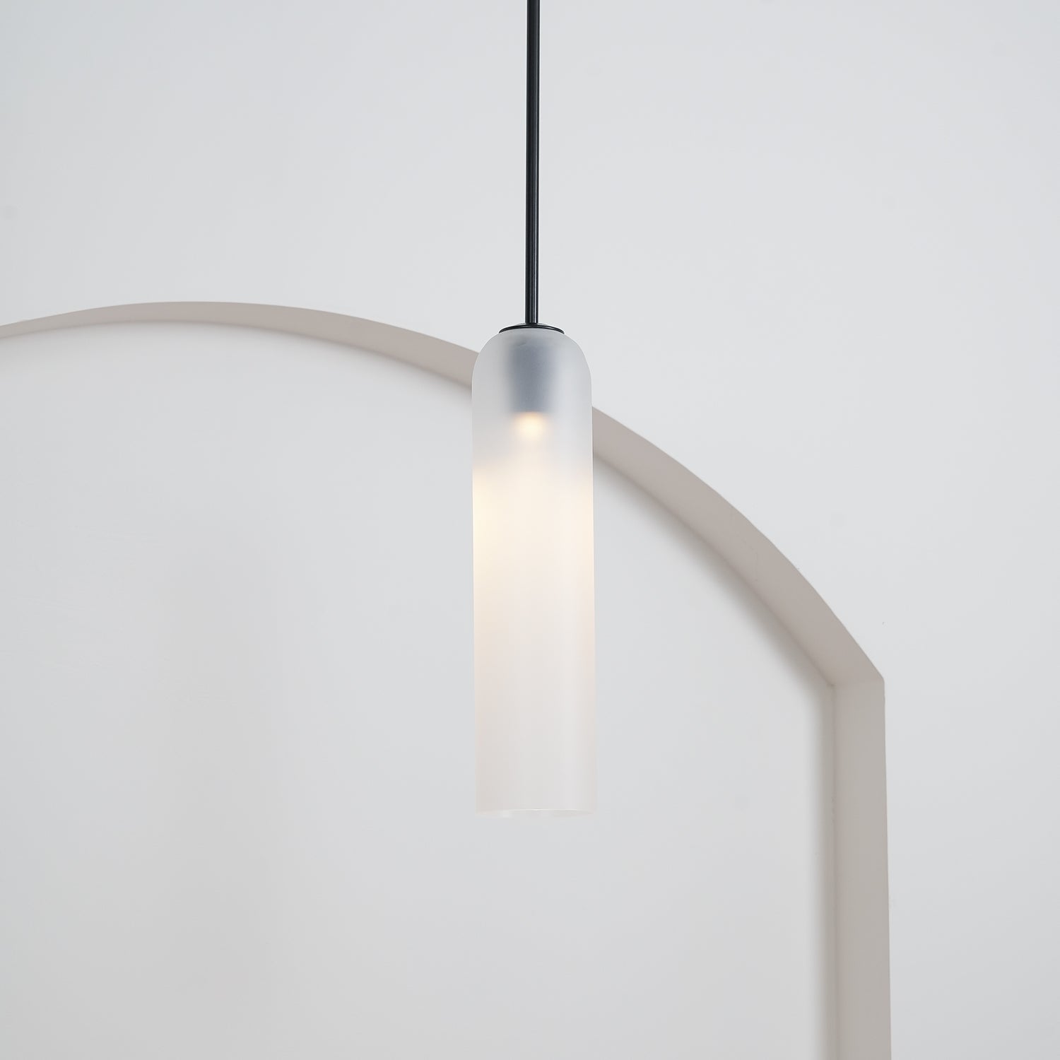 Mundgeblasene zylindrische Glas-Pendelleuchte
