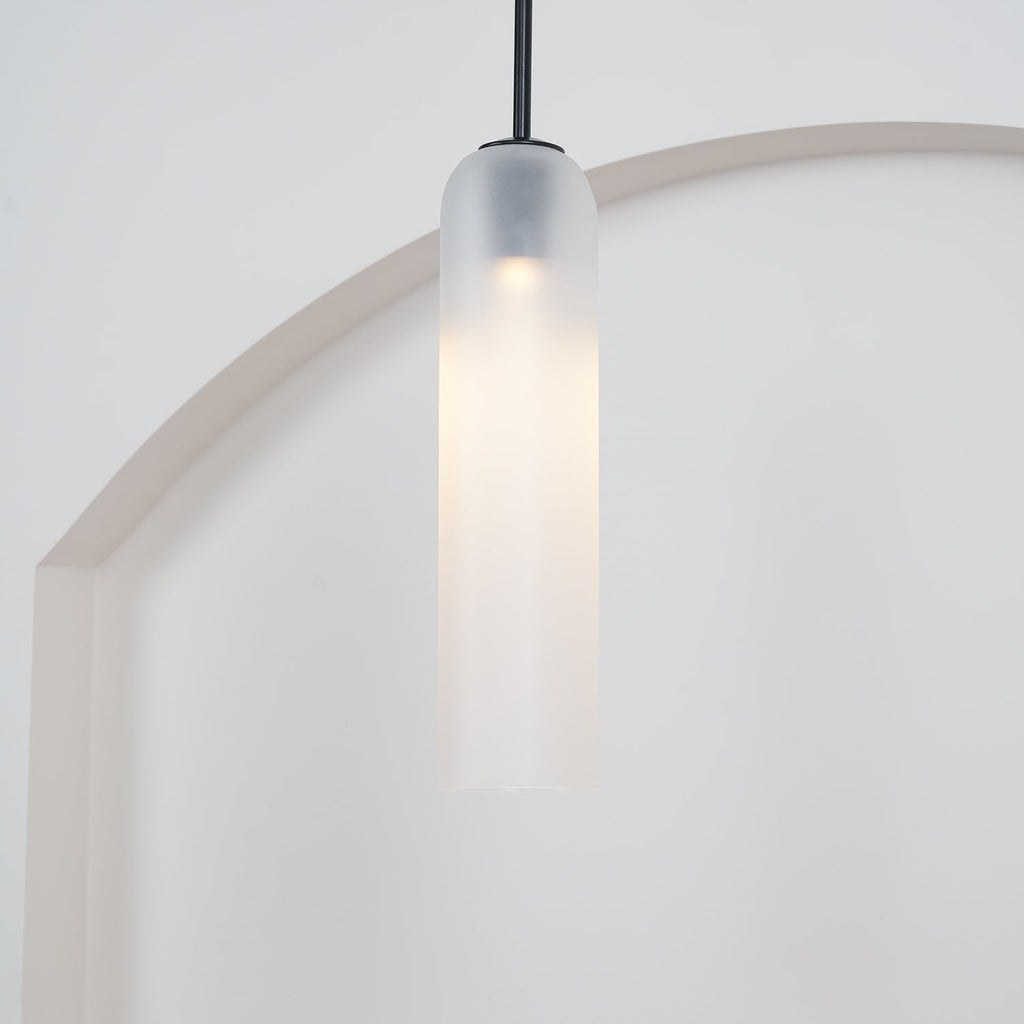 Mundgeblasene zylindrische Glas-Pendelleuchte