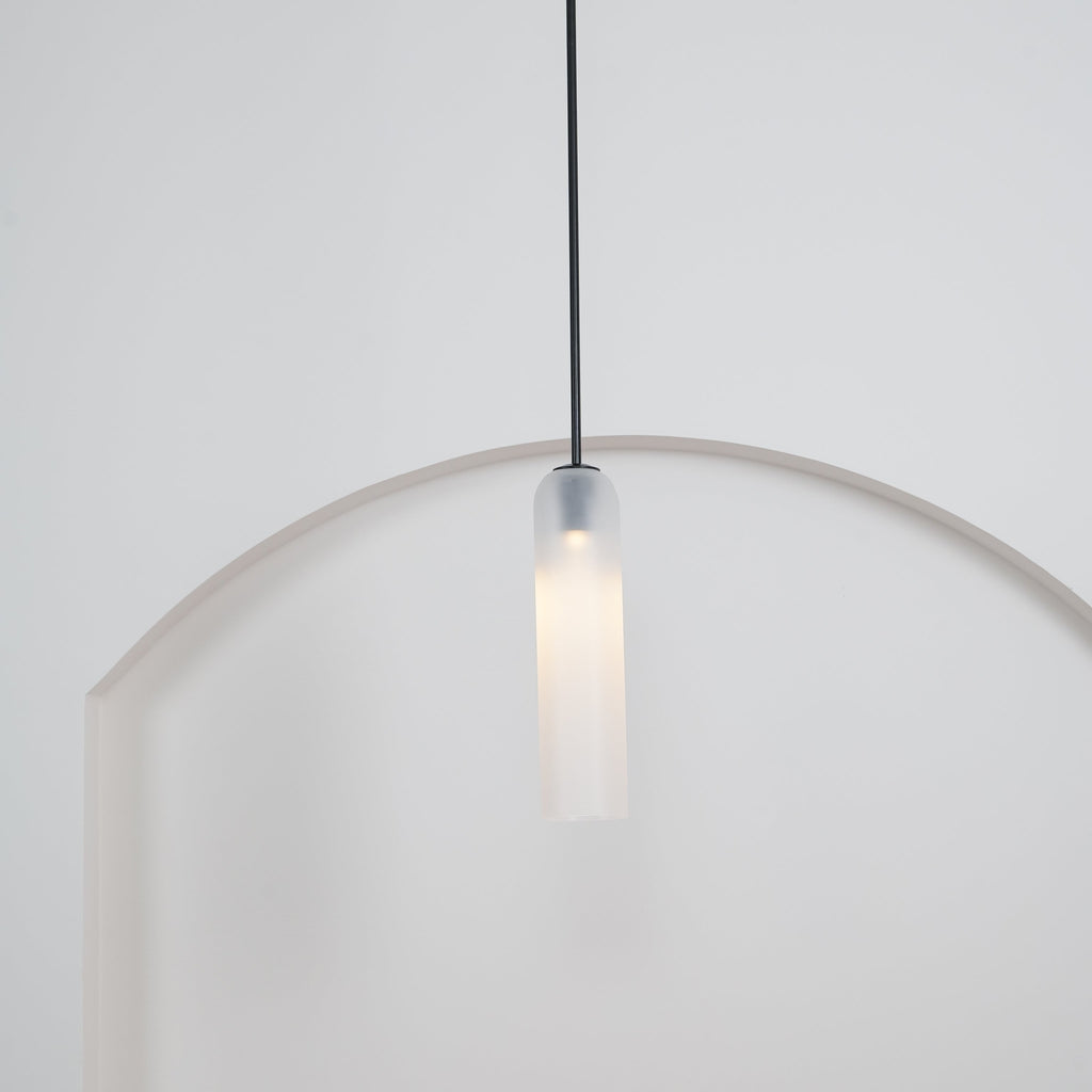 Mundgeblasene zylindrische Glas-Pendelleuchte