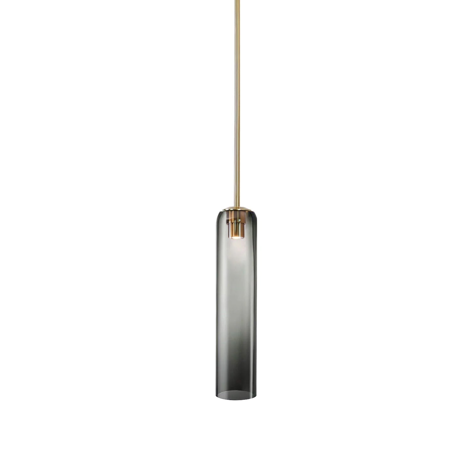 Mundgeblasene zylindrische Glas-Pendelleuchte