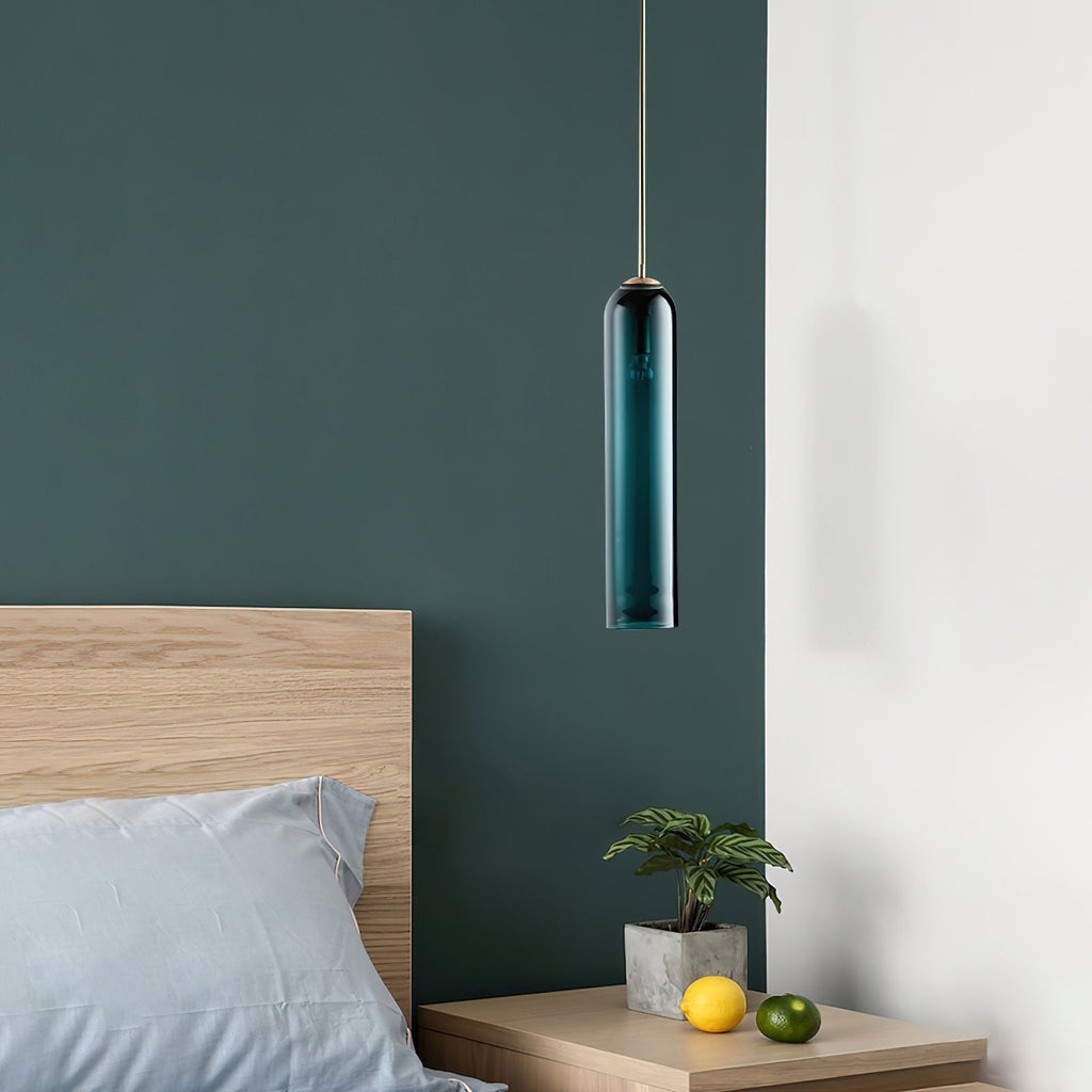 Mundgeblasene zylindrische Glas-Pendelleuchte