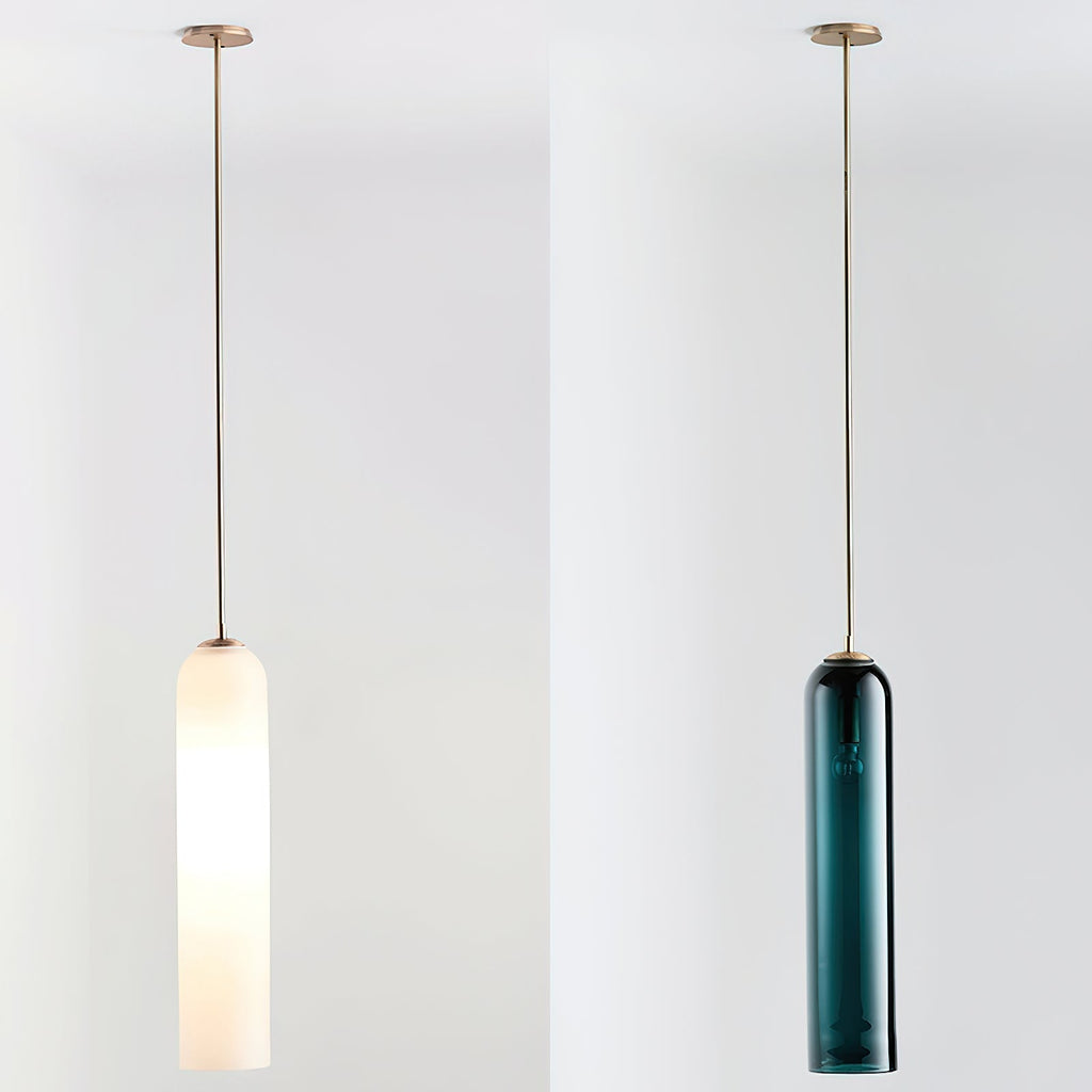 Mundgeblasene zylindrische Glas-Pendelleuchte