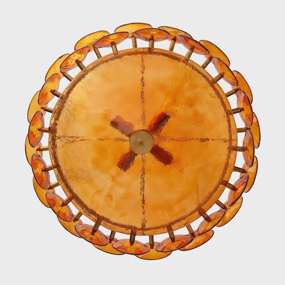 Ventilo takpendel med bärnstensfärgat glas - E14-sockel, 19.7" nedhängande kedja, flera storlekar