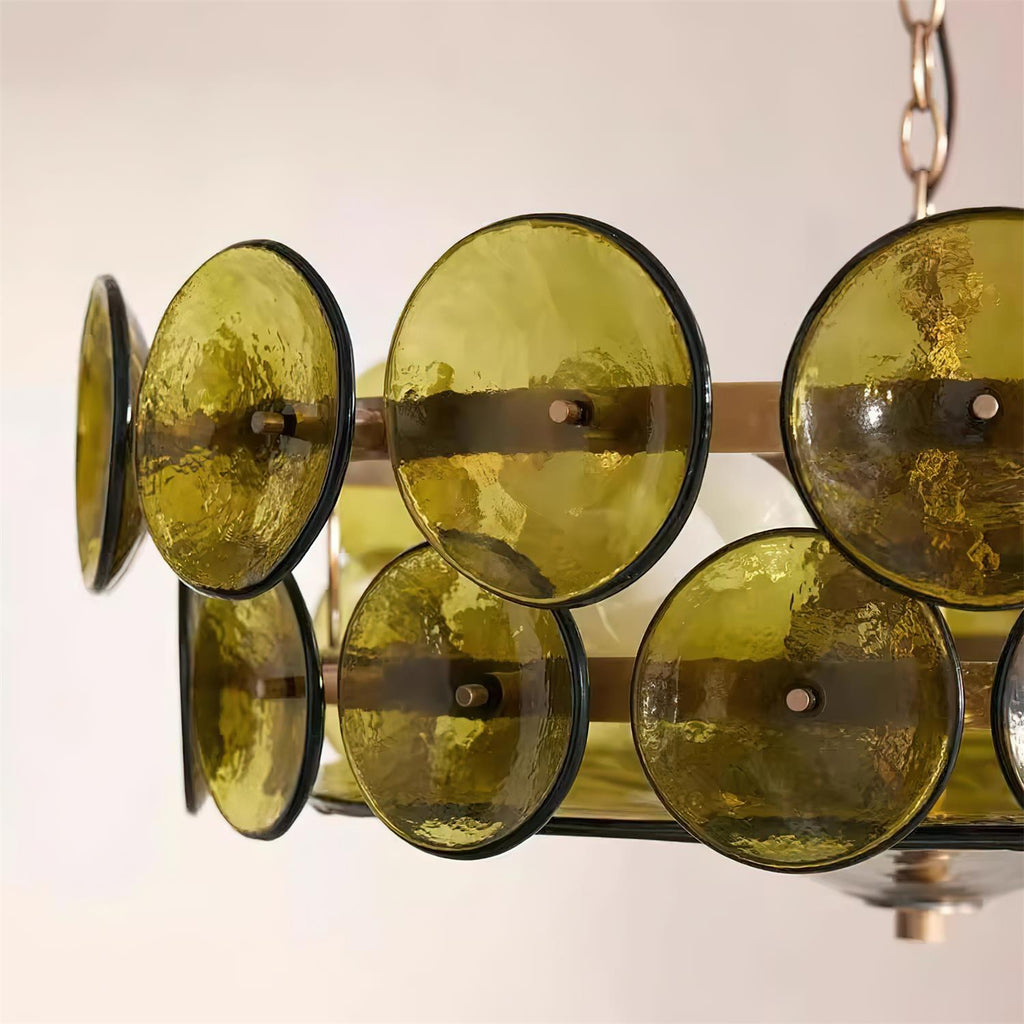 Ventilo takpendel med bärnstensfärgat glas - E14-sockel, 19.7" nedhängande kedja, flera storlekar