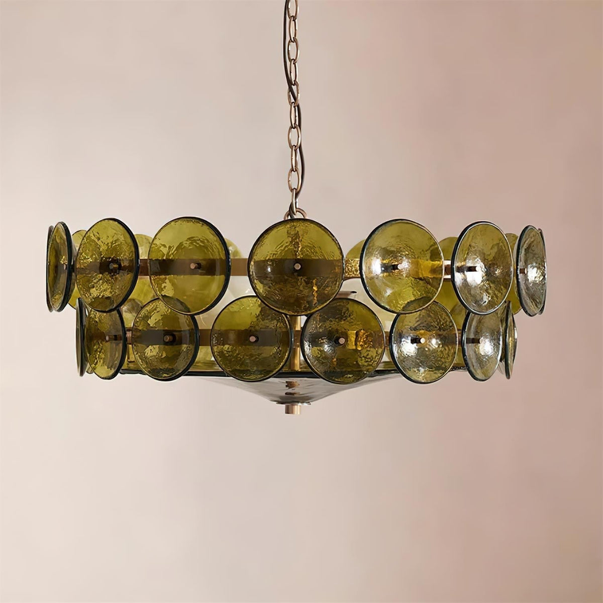 Ventilo takpendel med bärnstensfärgat glas - E14-sockel, 19.7" nedhängande kedja, flera storlekar