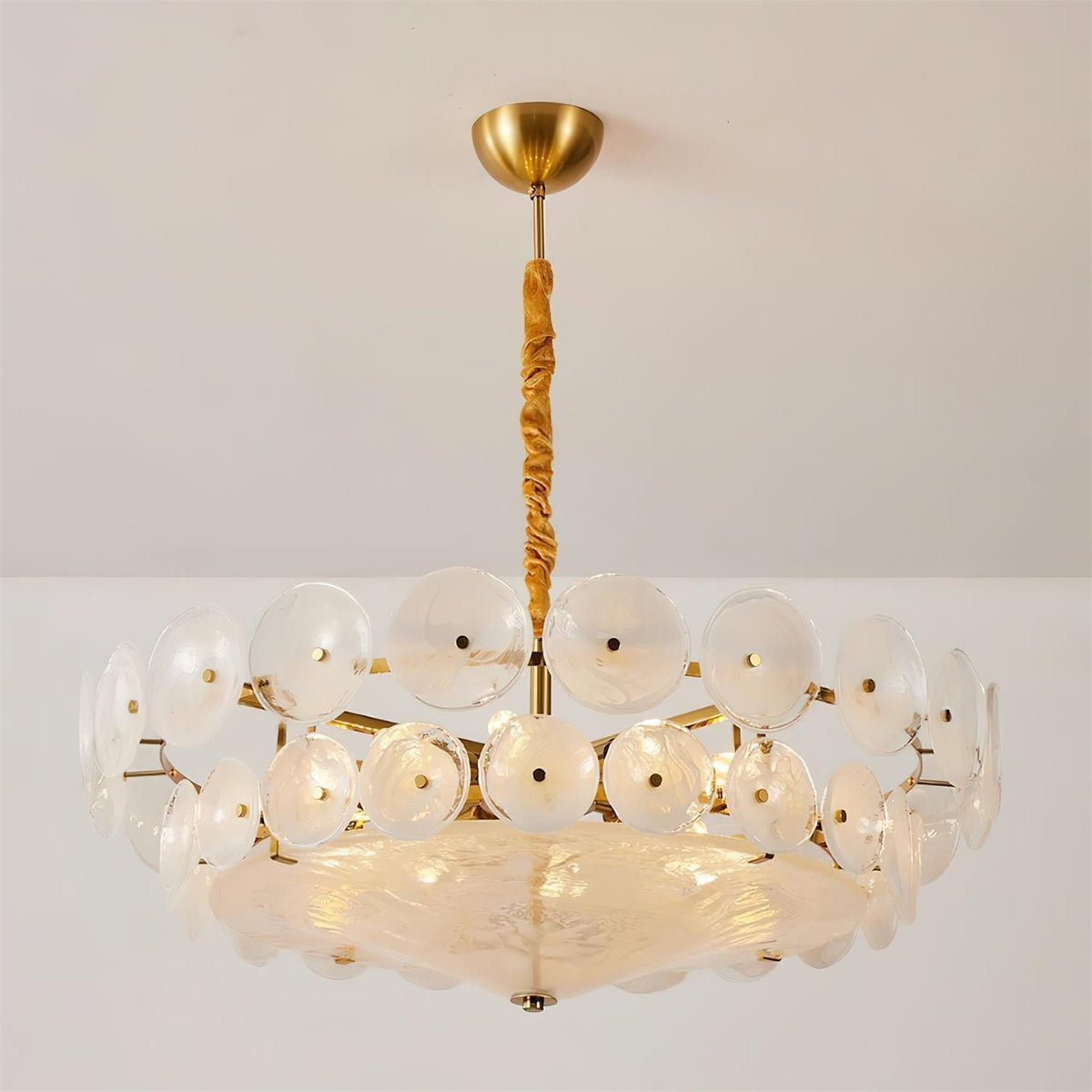 Ventilo takpendel med bärnstensfärgat glas - E14-sockel, 19.7" nedhängande kedja, flera storlekar