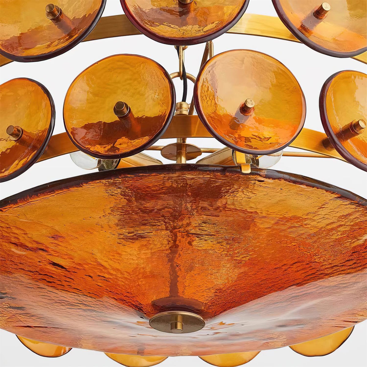 Ventilo takpendel med bärnstensfärgat glas - E14-sockel, 19.7" nedhängande kedja, flera storlekar
