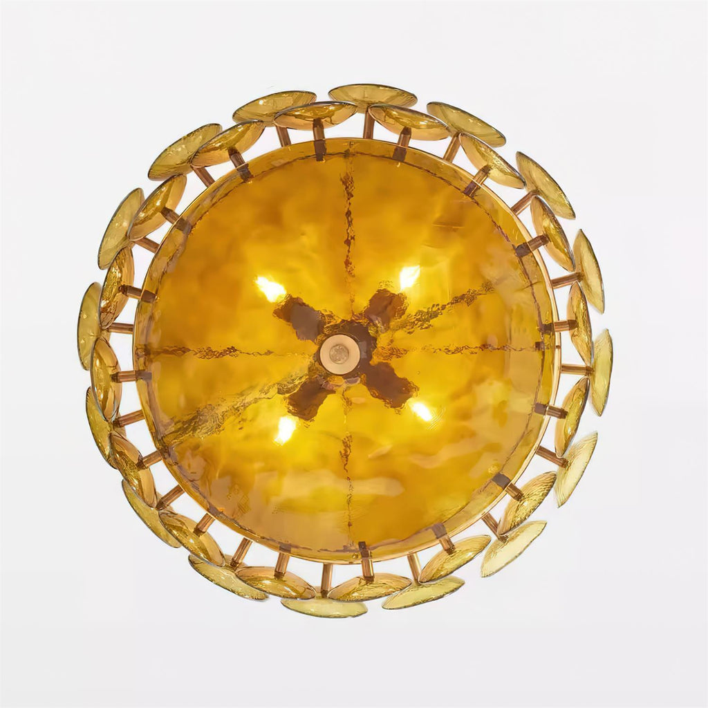 Ventilo takpendel med bärnstensfärgat glas - E14-sockel, 19.7" nedhängande kedja, flera storlekar