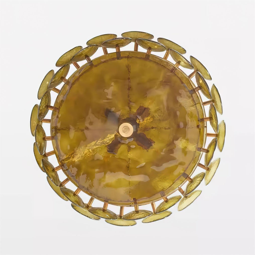 Ventilo takpendel med bärnstensfärgat glas - E14-sockel, 19.7" nedhängande kedja, flera storlekar