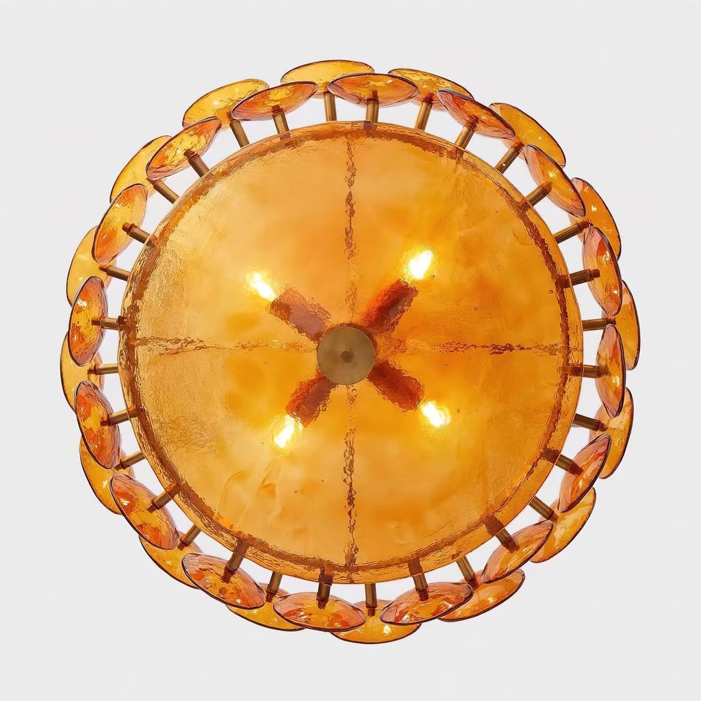 Ventilo takpendel med bärnstensfärgat glas - E14-sockel, 19.7" nedhängande kedja, flera storlekar