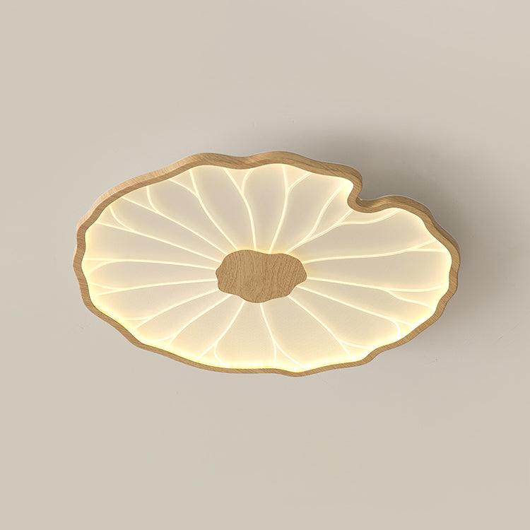 Solara Deckenleuchte in Lotusblattform — Elegante Holzoptik