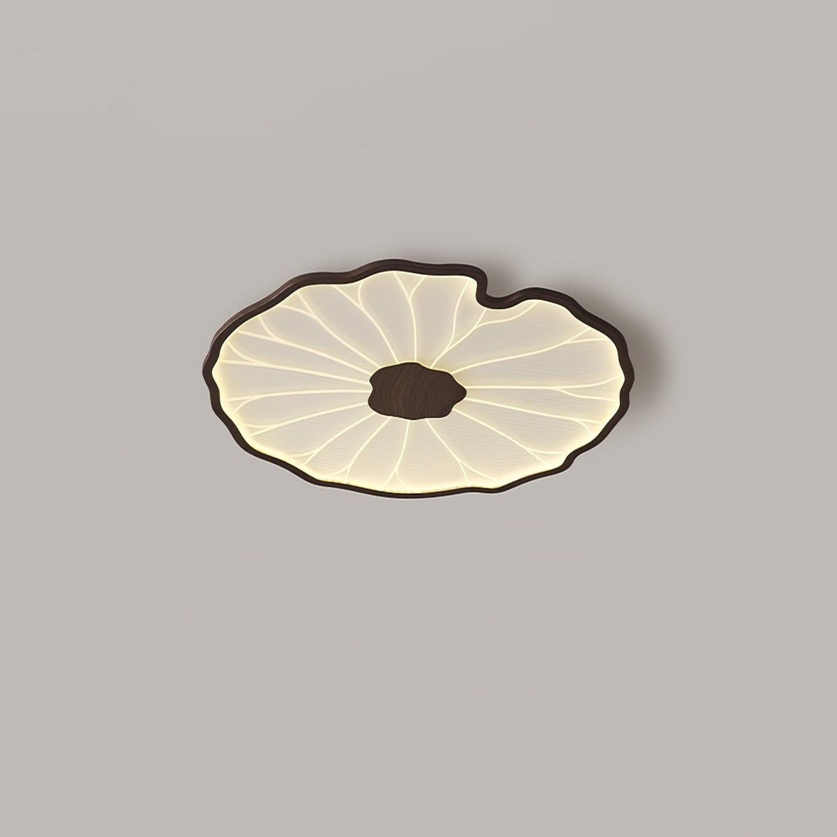Solara Deckenleuchte in Lotusblattform — Elegante Holzoptik