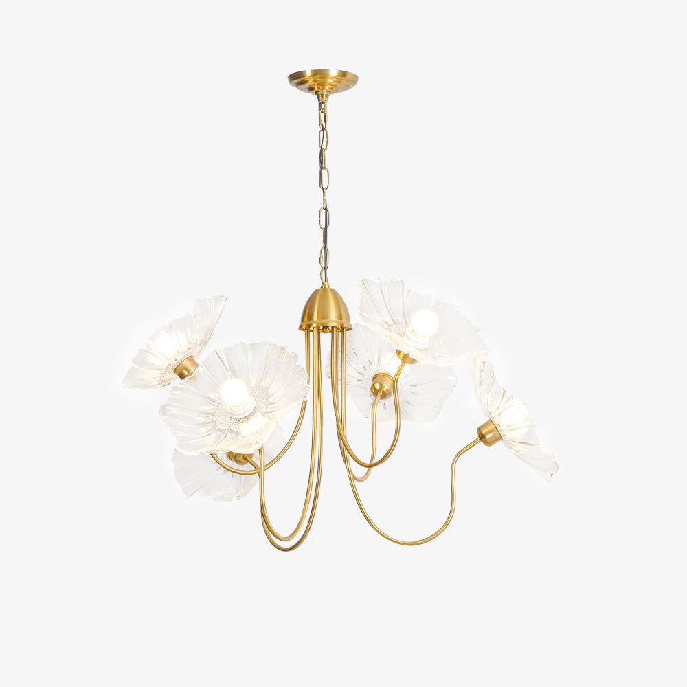 Candelabru din sticlă cu frunze de lotus VKL-1008
