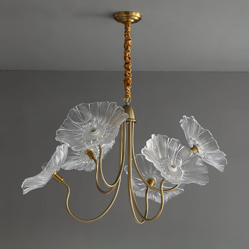Candelabru din sticlă cu frunze de lotus VKL-1008