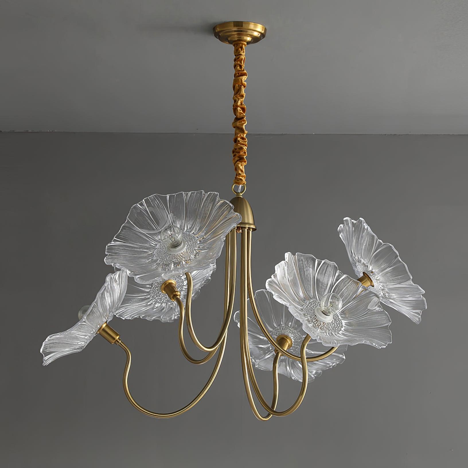 Candelabru din sticlă cu frunze de lotus VKL-1008