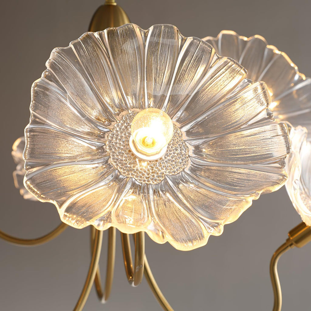 Candelabru din sticlă cu frunze de lotus VKL-1008
