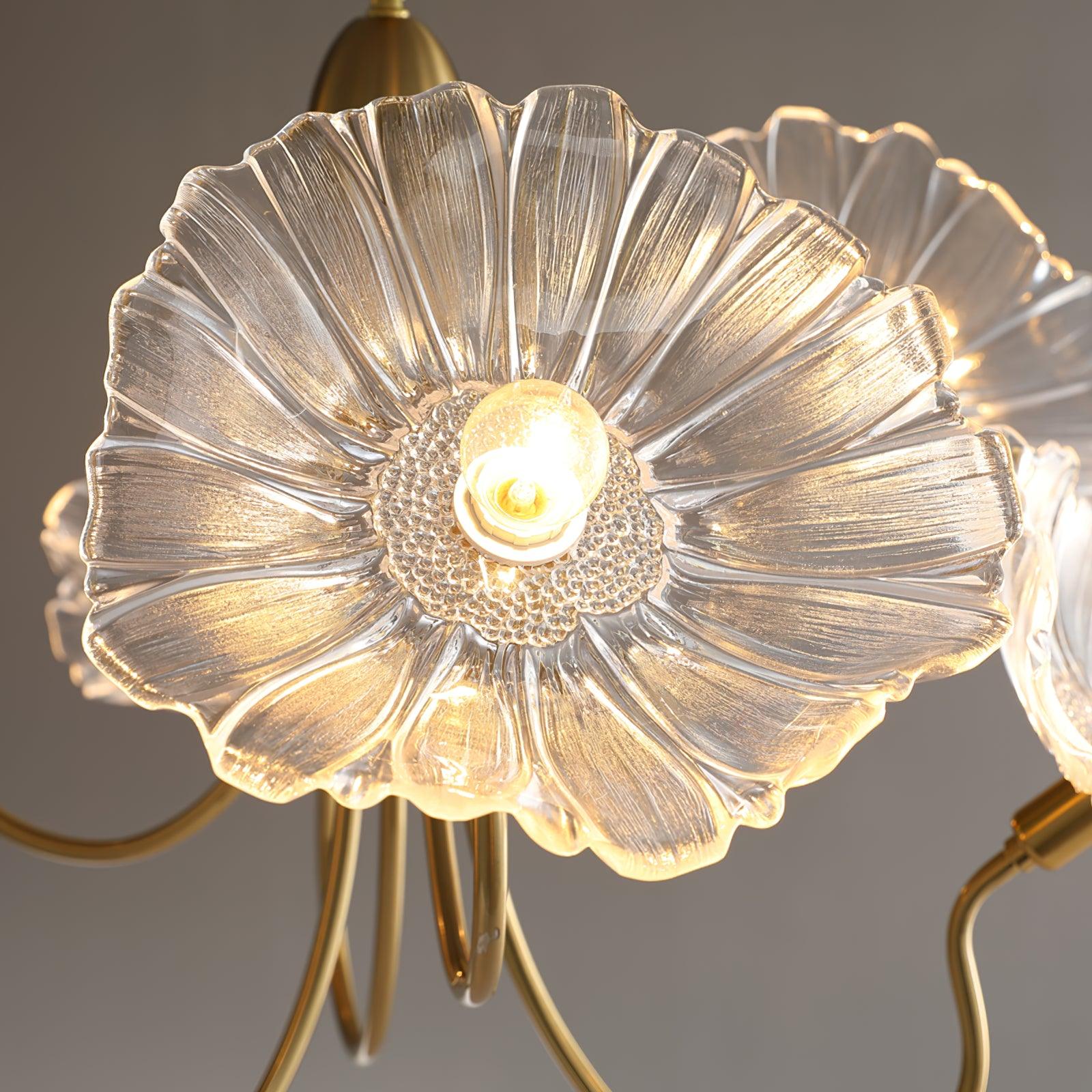 Candelabru din sticlă cu frunze de lotus VKL-1008