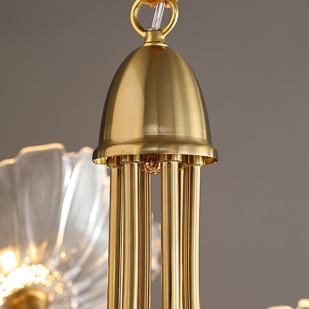 Candelabru din sticlă cu frunze de lotus VKL-1008