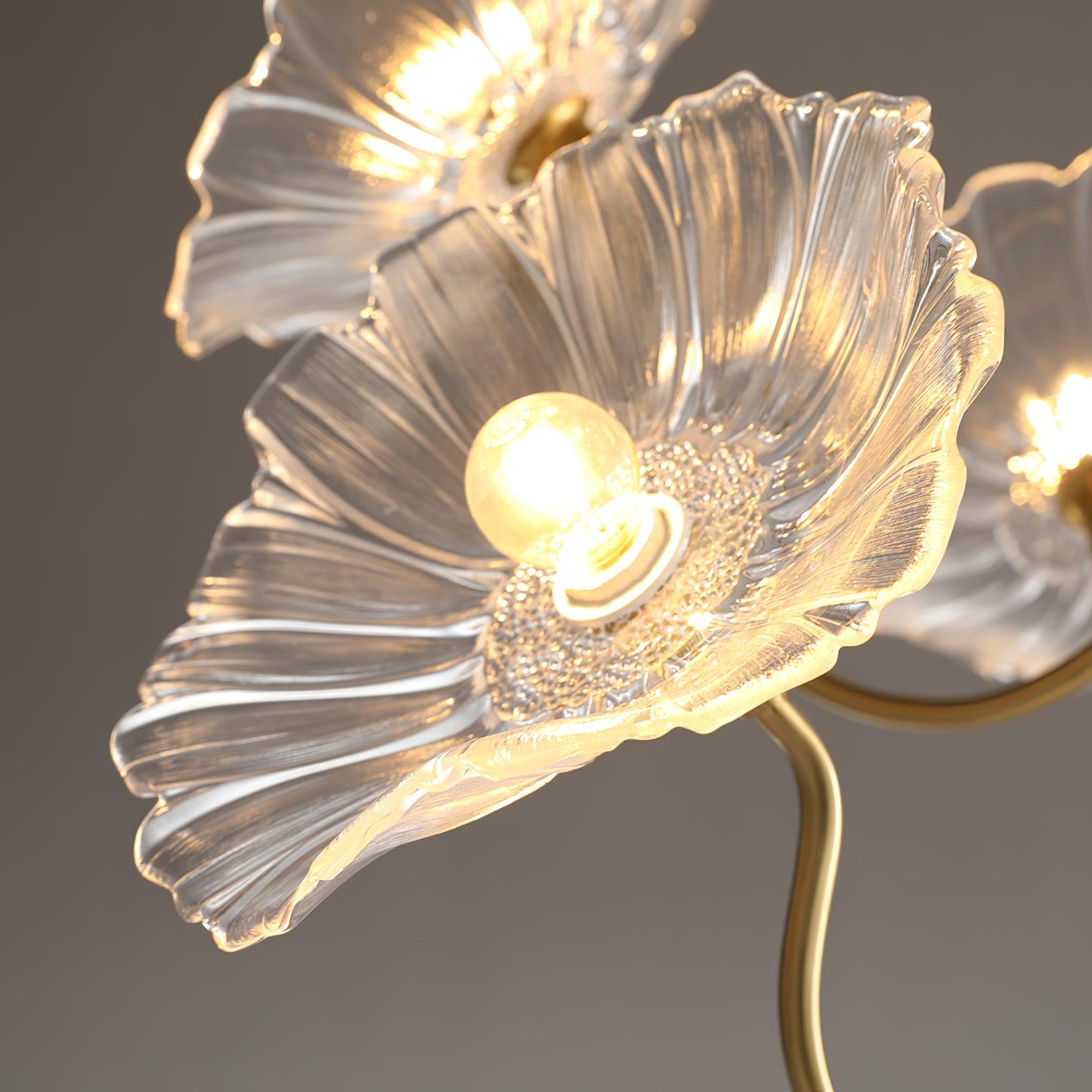 Candelabru din sticlă cu frunze de lotus VKL-1008