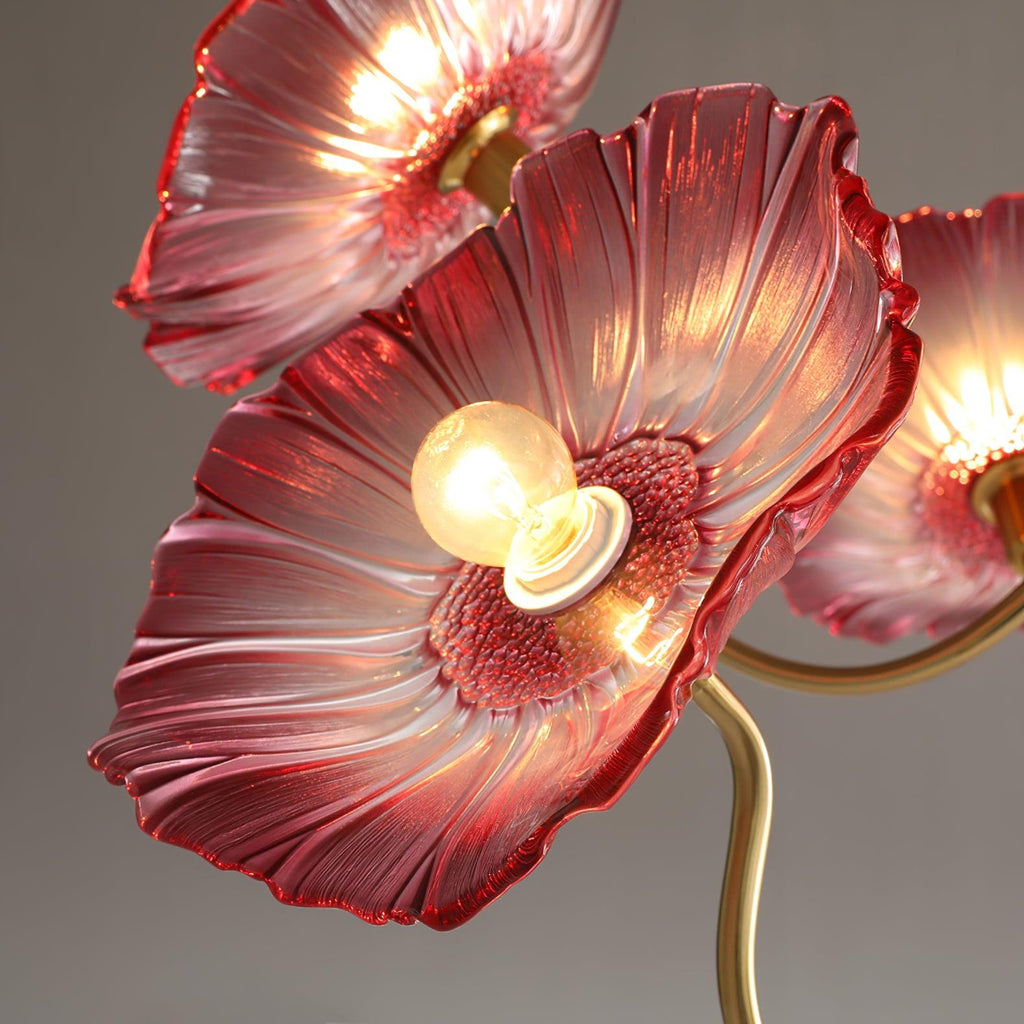 Candelabru din sticlă cu frunze de lotus VKL-1008