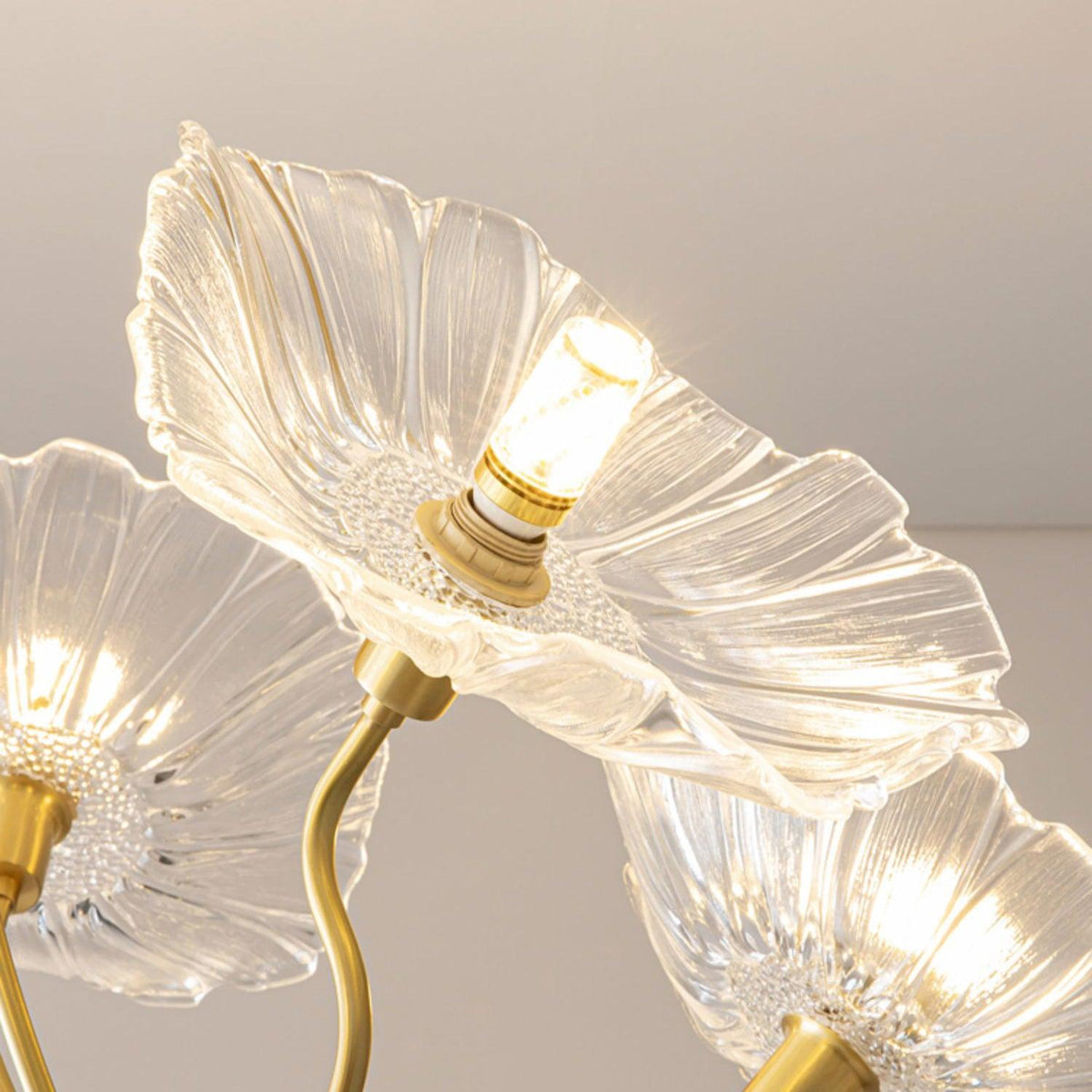 Candelabru din sticlă cu frunze de lotus VKL-1008