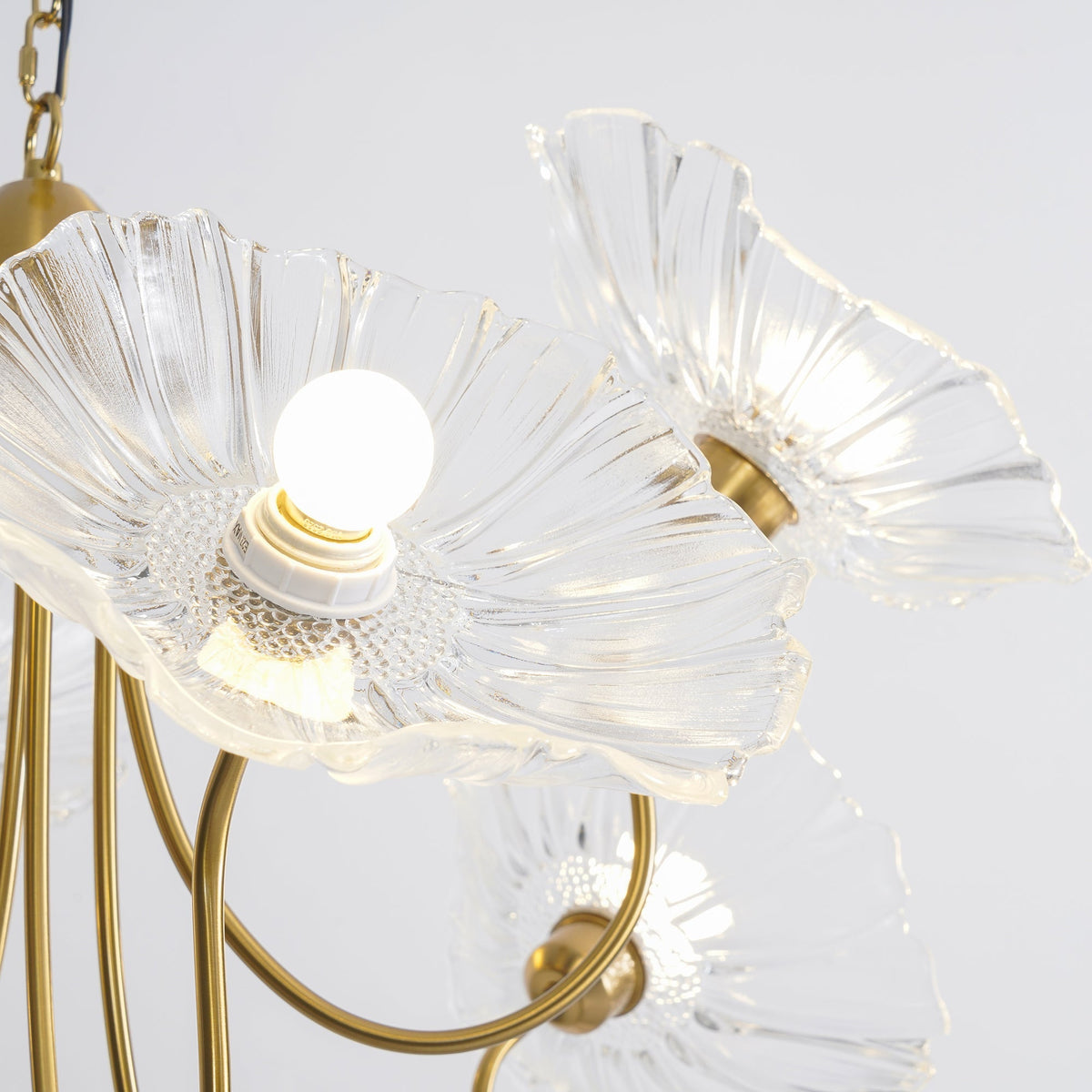 Candelabru din sticlă cu frunze de lotus VKL-1008