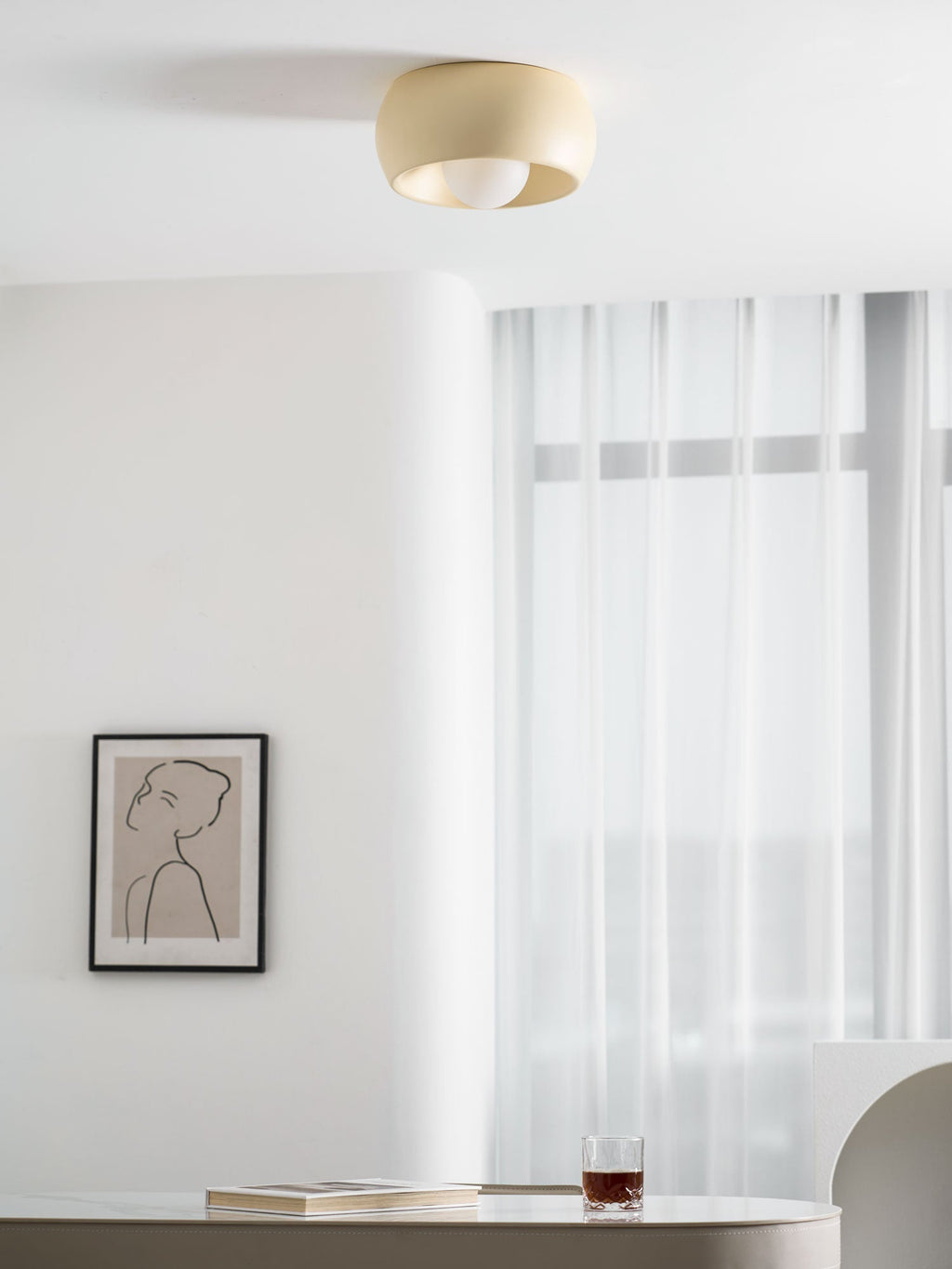 Minimalistische runde Deckenleuchte Louis – Deckenmontage
