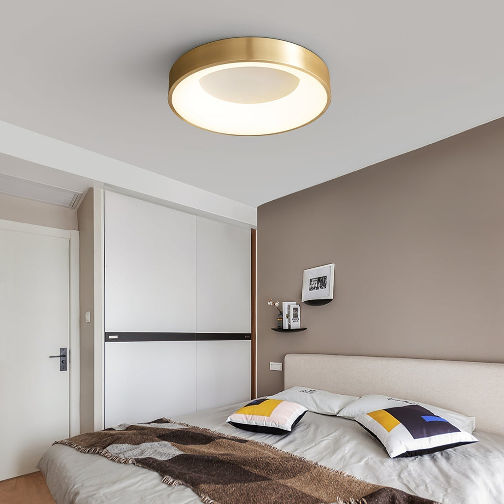 Zetheos rund loftlampe i messing — Integreret 3000K–6000K LED