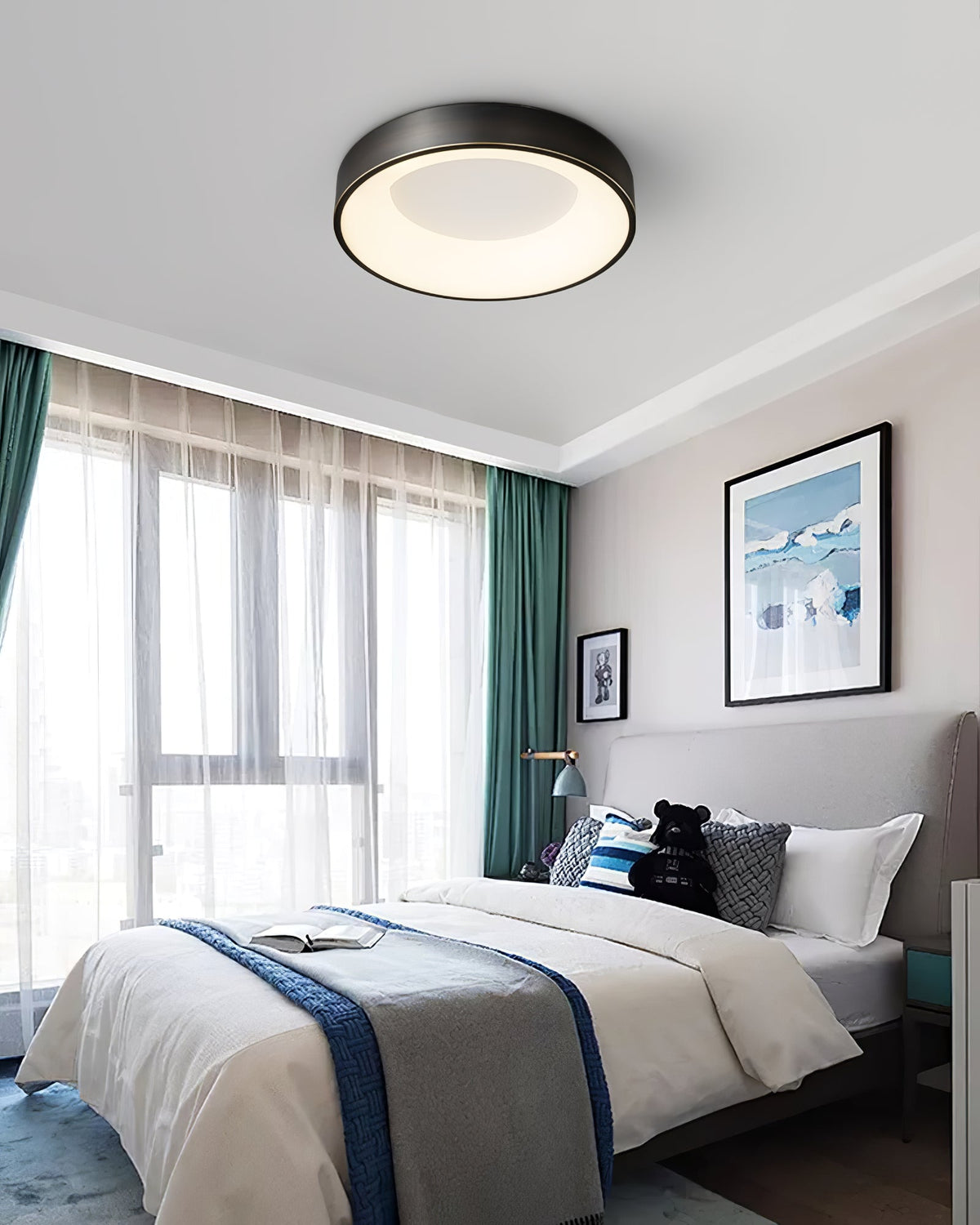 Zetheos rund loftlampe i messing — Integreret 3000K–6000K LED