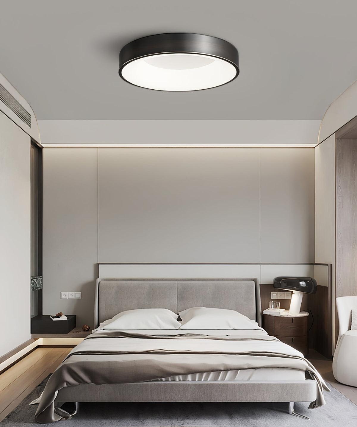 Zetheos rund loftlampe i messing — Integreret 3000K–6000K LED