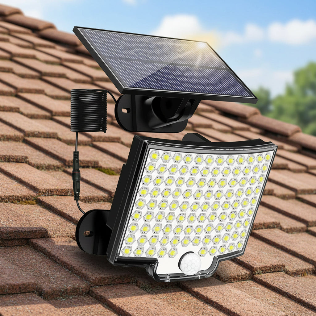 NovaGuard Solarleuchte mit Bewegungssensor für die Außenbeleuchtung und Haussicherheit