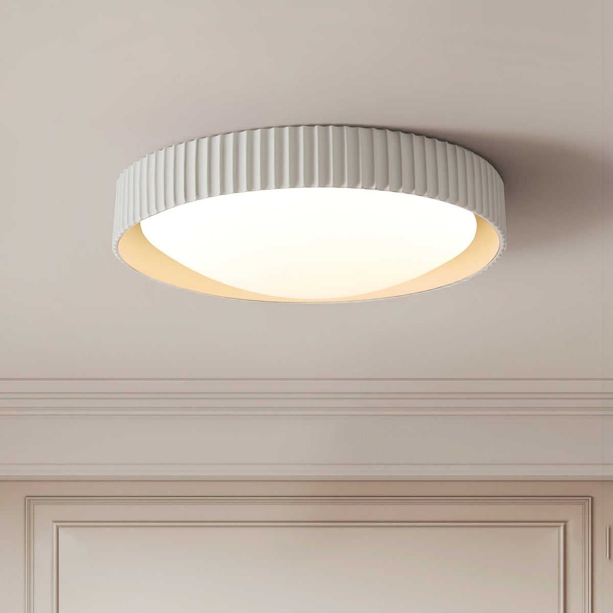 Lampada da soffitto moderna minimalista in resina Orrinora — Diametro 46cm, LED integrato da ~24W