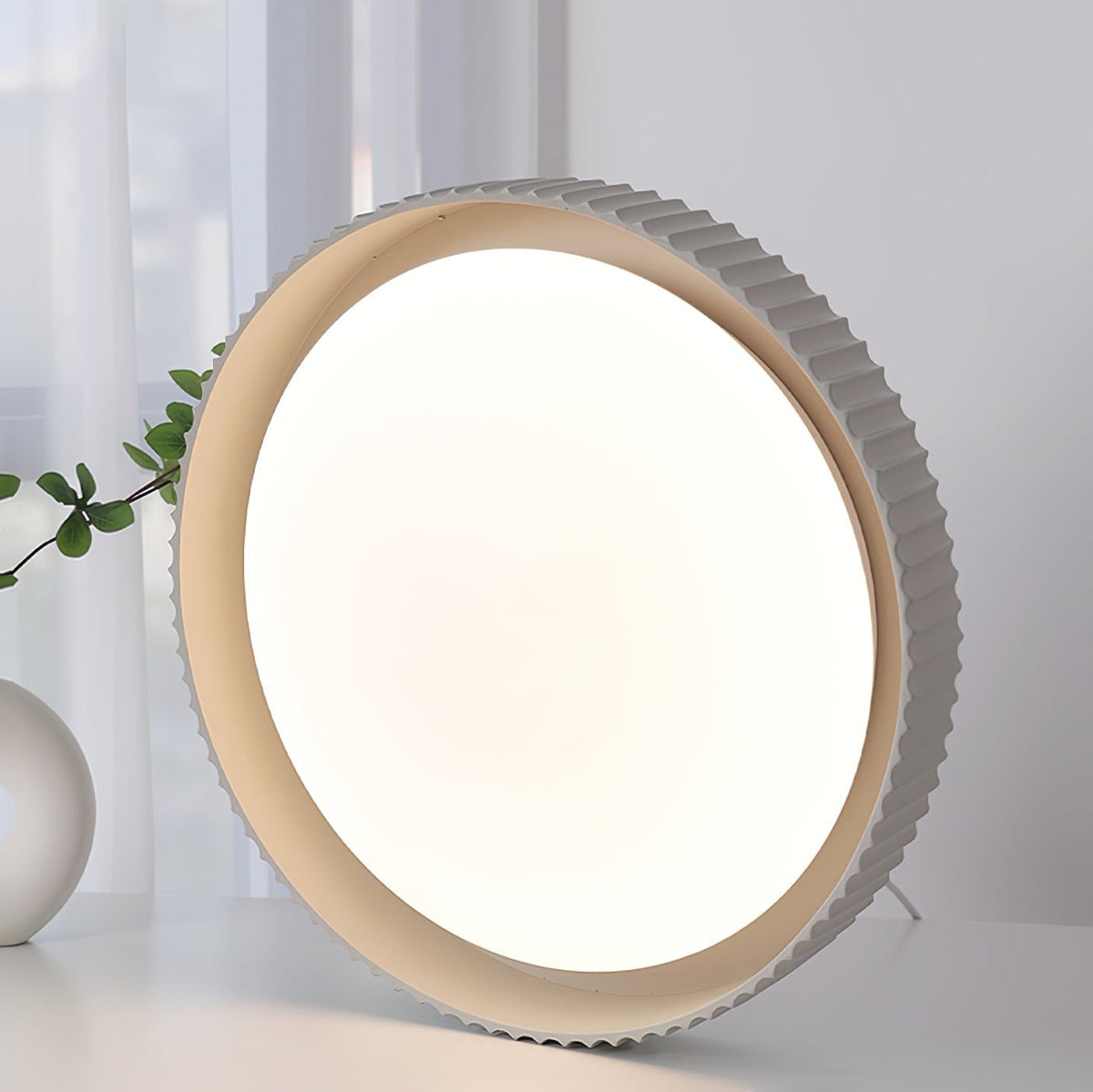 Lampada da soffitto moderna minimalista in resina Orrinora — Diametro 46cm, LED integrato da ~24W