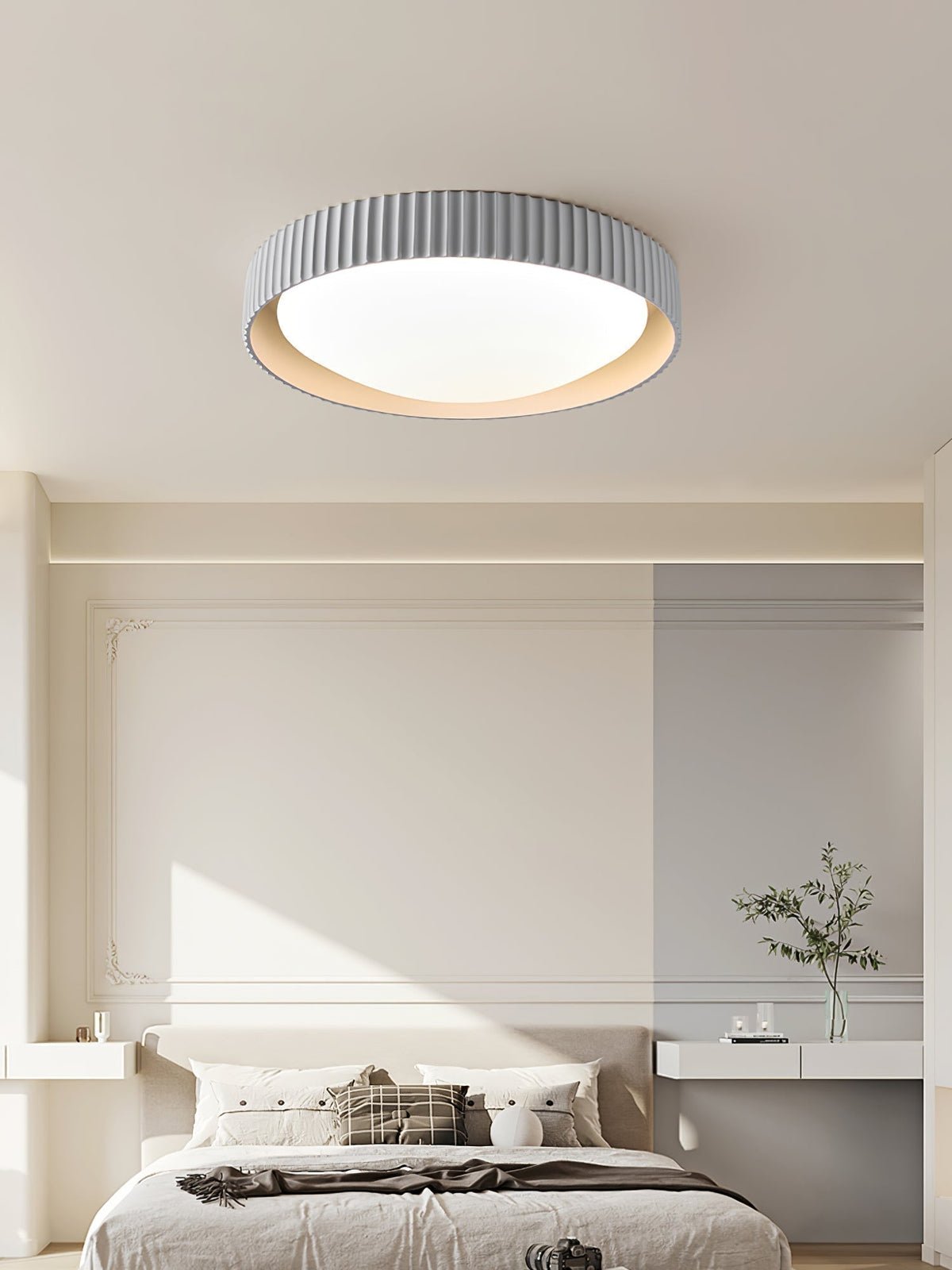 Lampada da soffitto moderna minimalista in resina Orrinora — Diametro 46cm, LED integrato da ~24W