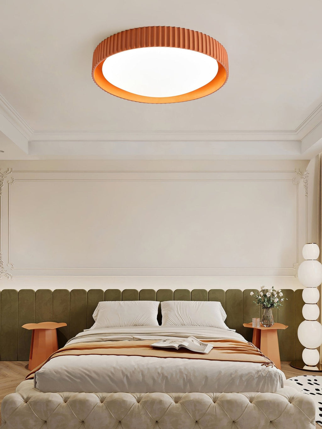 Lampada da soffitto moderna minimalista in resina Orrinora — Diametro 46cm, LED integrato da ~24W