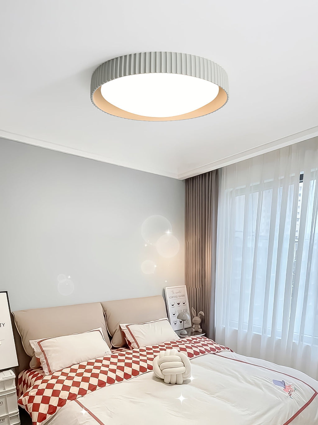Lampada da soffitto moderna minimalista in resina Orrinora — Diametro 46cm, LED integrato da ~24W