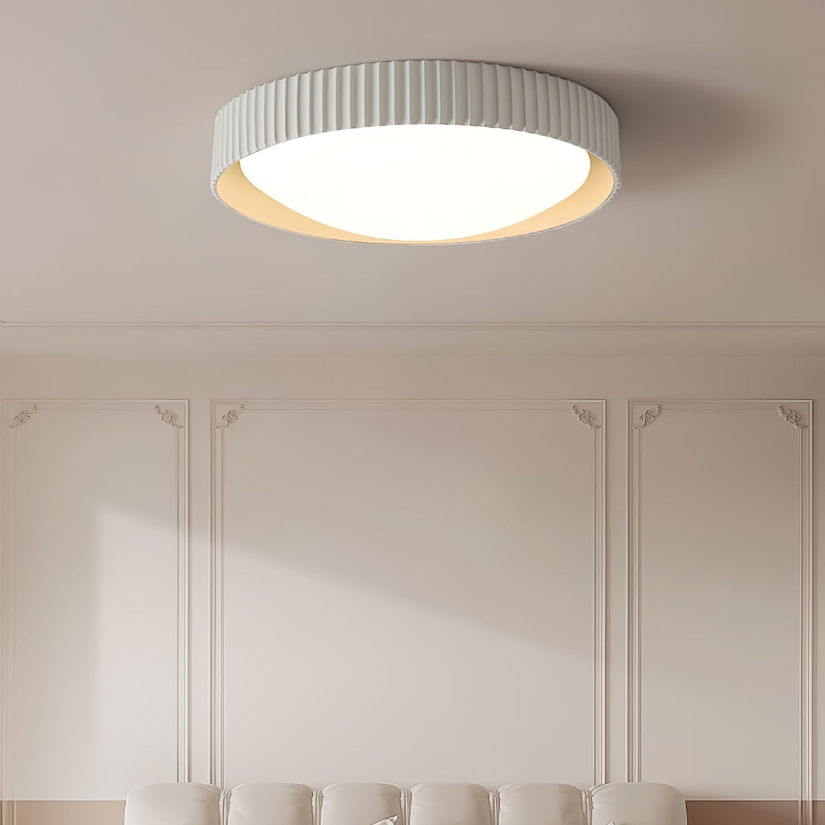 Lampada da soffitto moderna minimalista in resina Orrinora — Diametro 46cm, LED integrato da ~24W
