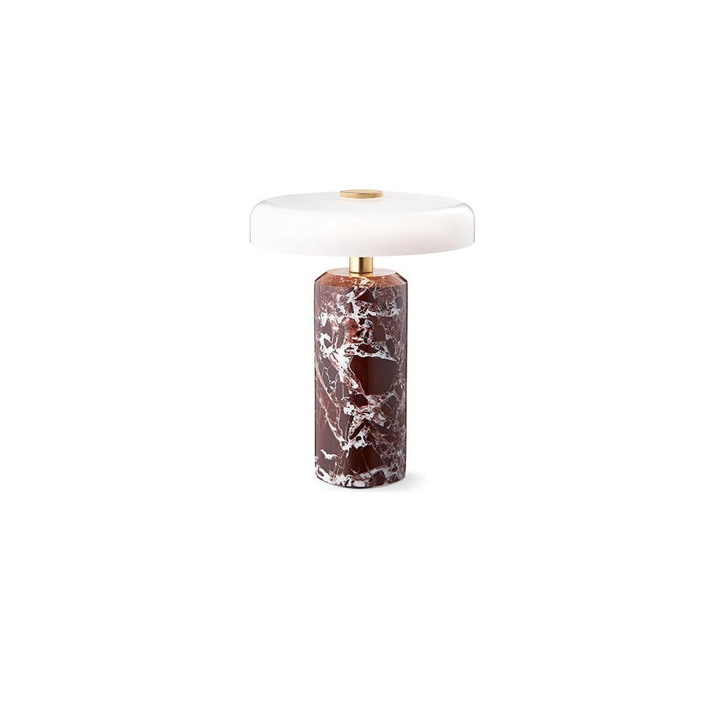Lampă de masă Lunara din marmură — Siluetă rotunjită, bază espresso intens