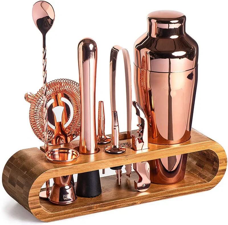 Kit de coctelería AstraBar de 10 piezas de acero inoxidable para aficionados a la mixología en casa